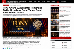 Tony Award 2026: Daftar Pemenang Dirilis, Broadway Catat Tahun Penuh Prestasi dan Inovasi