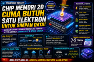 Chip Memori 2D Cuma Butuh Satu Elektron untuk Simpan Data, Peneliti China Bidik Produksi dalam 3–5 Tahun